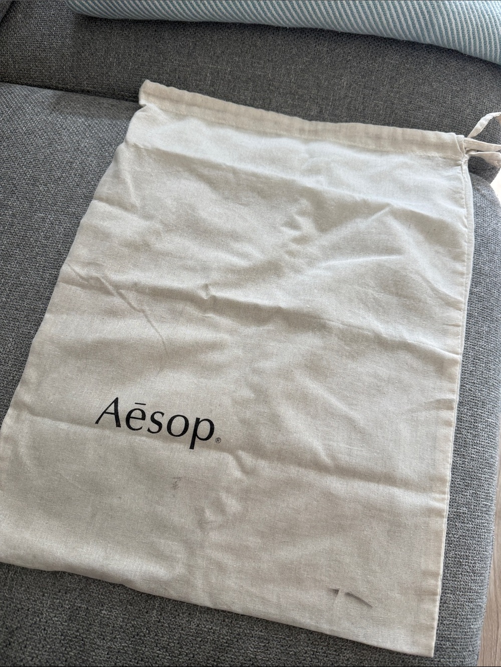 Aēsop Cream Drawstring Travel Dust Bag